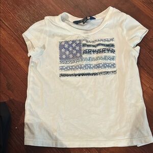 Polo by Ralph Lauren White and Blue Short Sleeve Tee